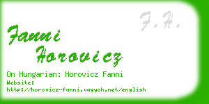 fanni horovicz business card